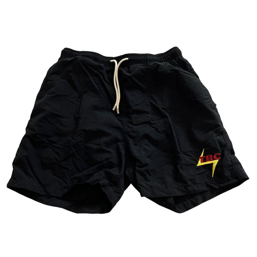 Solid & Striped TBC Swim Trunks in Black